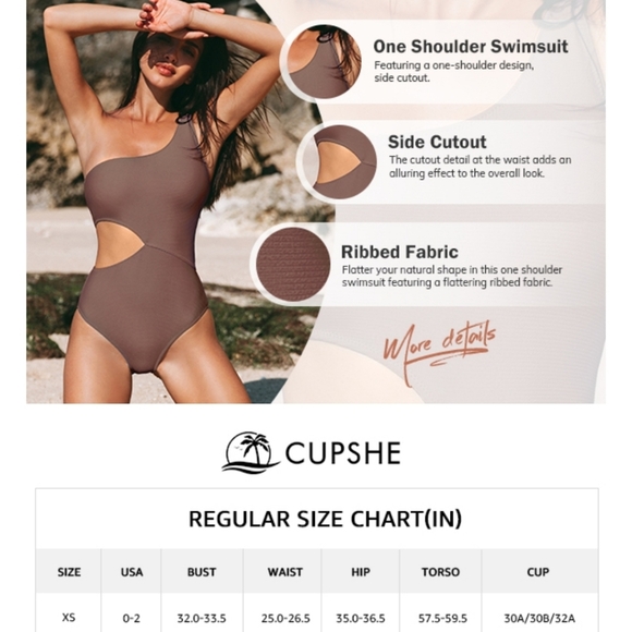 Cupshe Side Cutout Bathing Suit - Picture 4 of 7